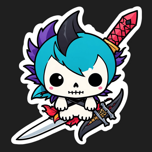 Chibi Warrior - UV DTF Sticker - Heat Press Transfer