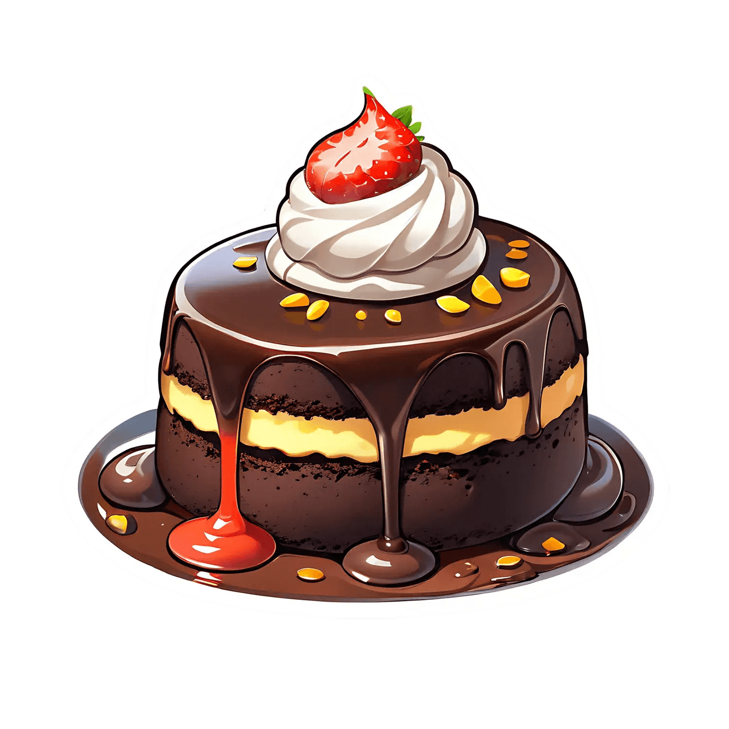 Chocolate Cake Delight - Sticker - Heat Press Transfer