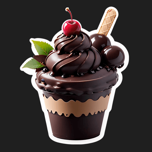 Chocolate Sundae Sticker - Sweet Indulgence - Heat Press Transfer