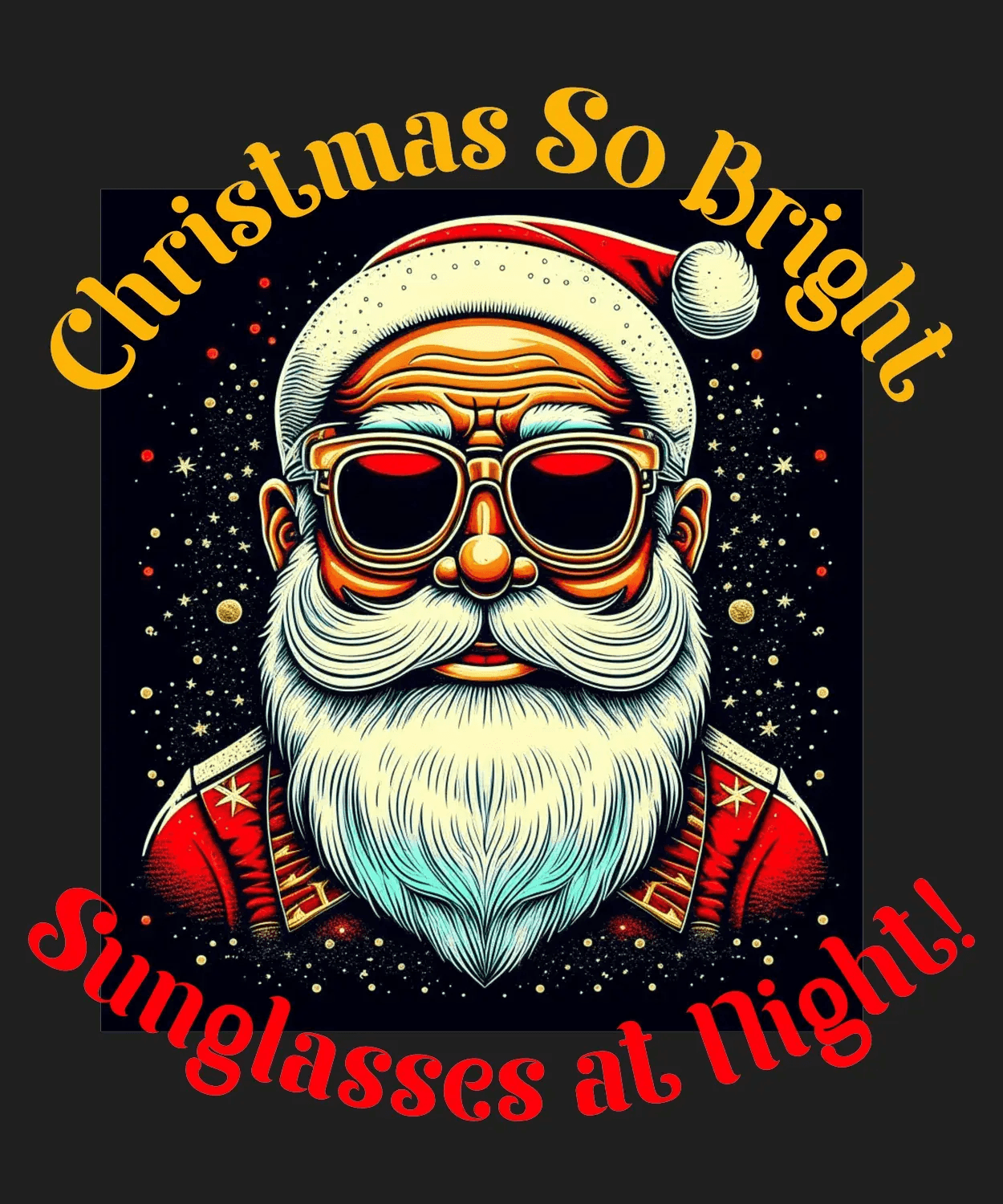 Christmas Santa - DTF Ready to Press (black_bg)