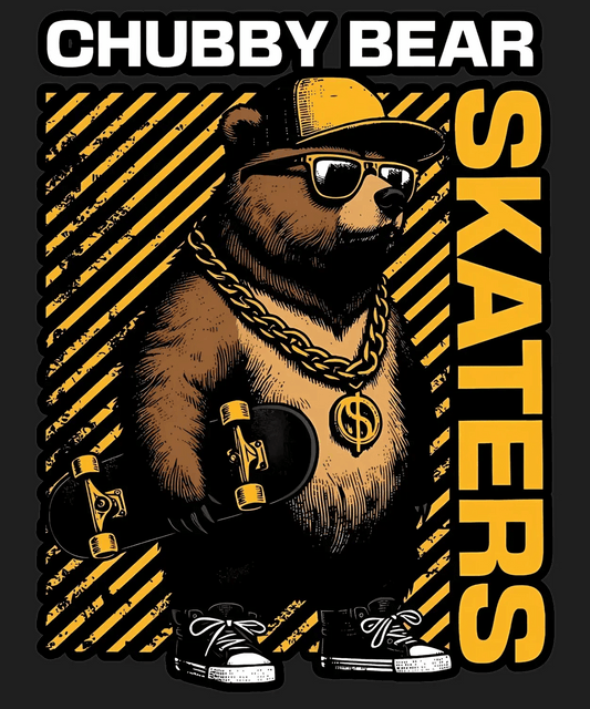 Chubby Bear Skaters - DTF Ready to Press - Heat Press Transfer