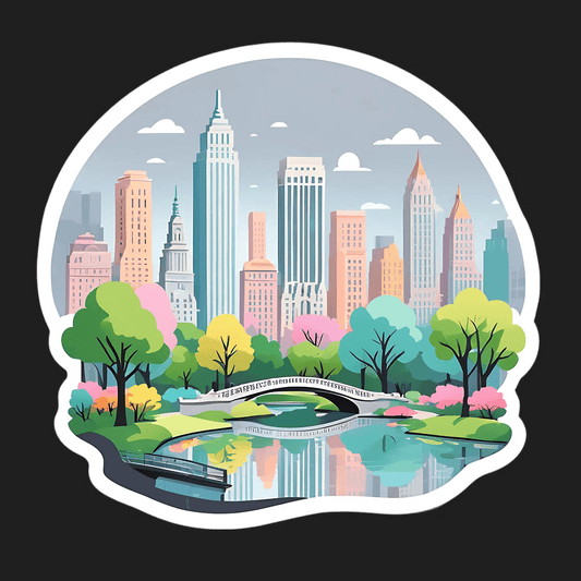 City Skyline Sticker - Vibrant NYC View - Heat Press Transfer