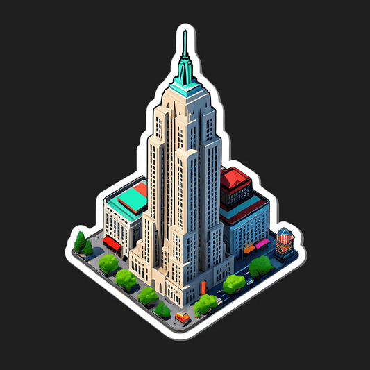 City Skyline UV Sticker - Art Deco Charm - Heat Press Transfer