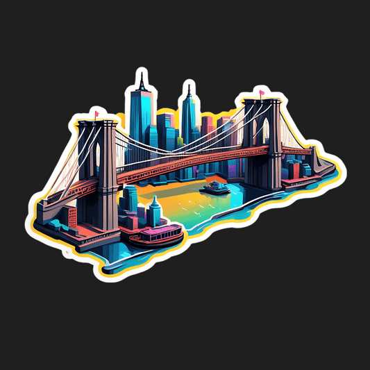 Cityscape Bridge - Vibrant Sticker - Heat Press Transfer