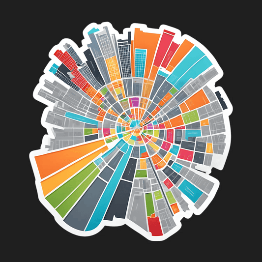 Cityscape Circle - UV DTF Sticker - Heat Press Transfer