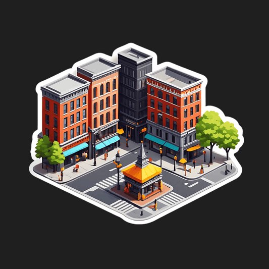 Cityscape Diorama - Sticker - Heat Press Transfer