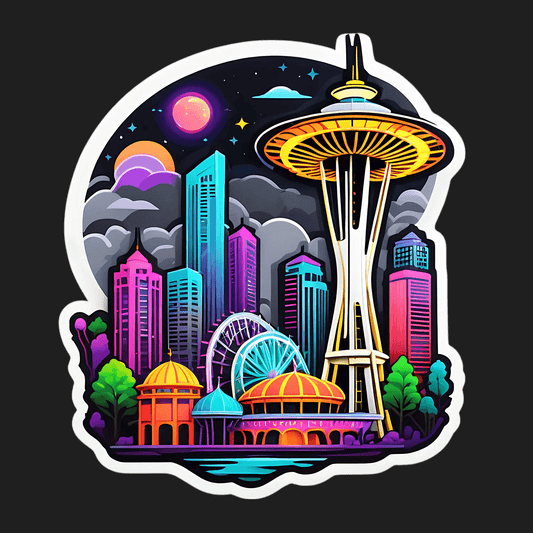 Cityscape Night Sky - UV DTF Sticker - Heat Press Transfer