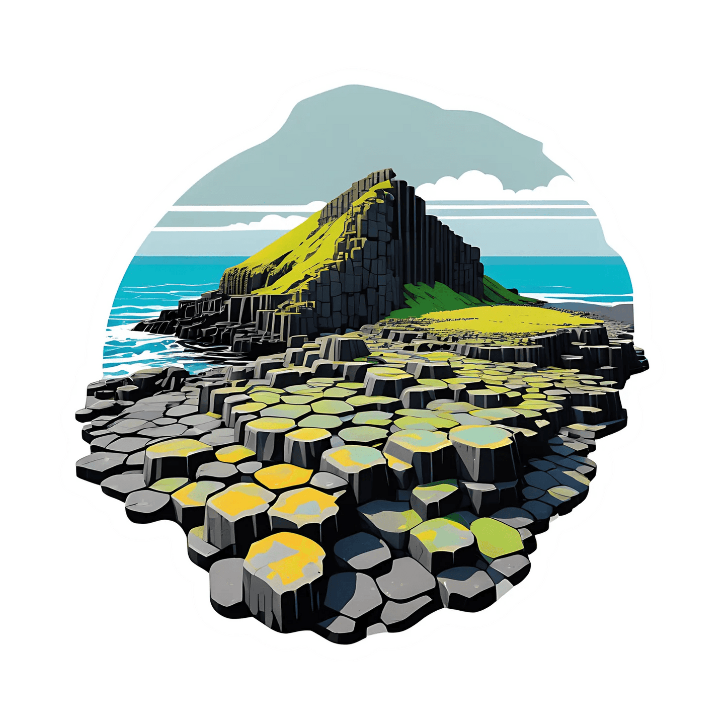 Coastal Landscape - UV DTF Sticker - Heat Press Transfer
