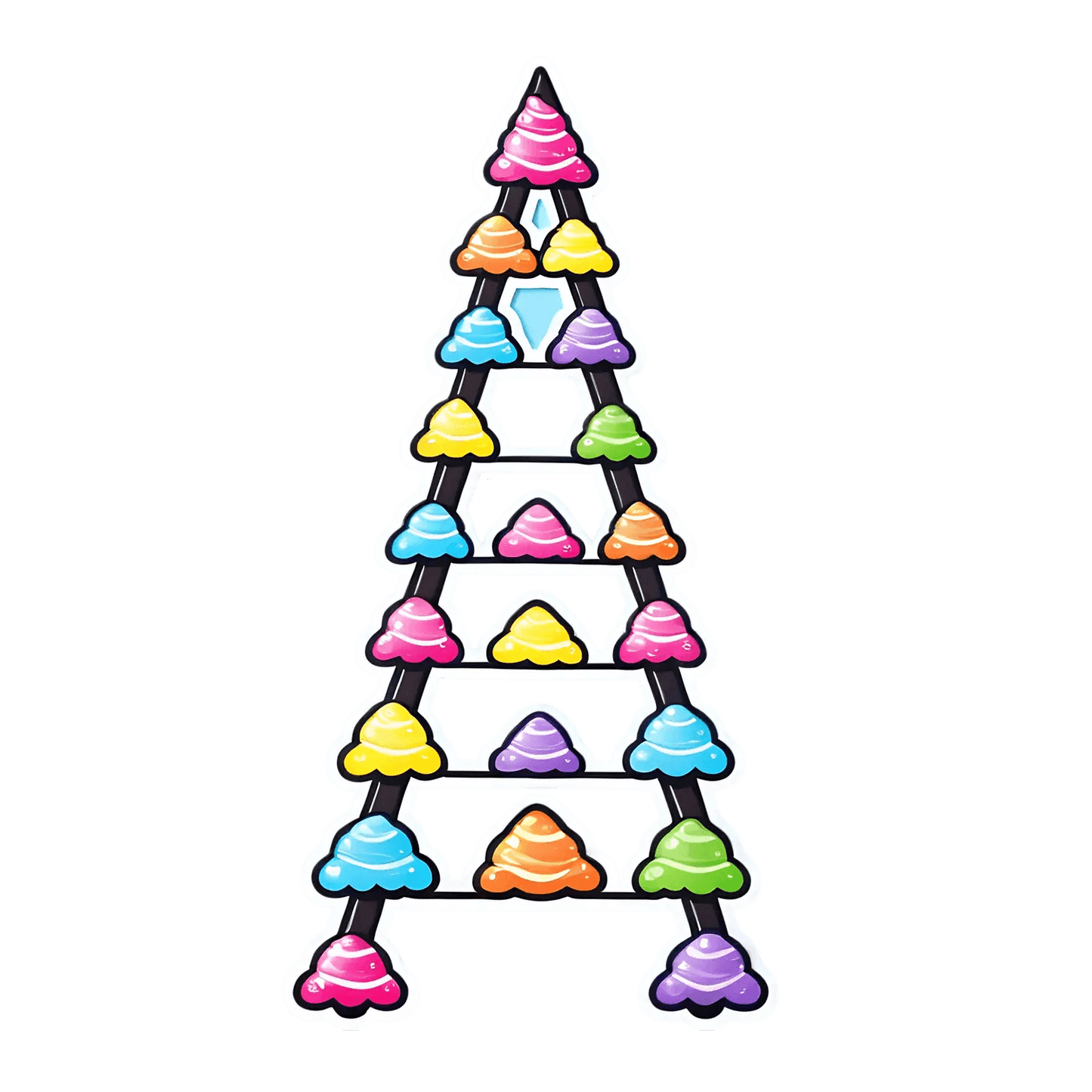 Colorful Cone Pyramid - UV DTF Sticker - Heat Press Transfer