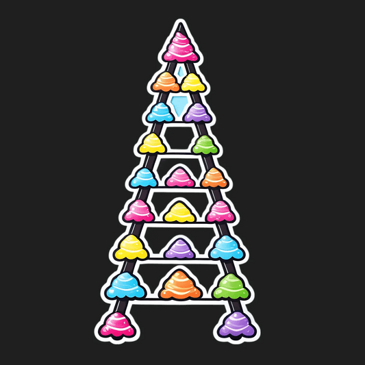Colorful Cone Pyramid - UV DTF Sticker - Heat Press Transfer