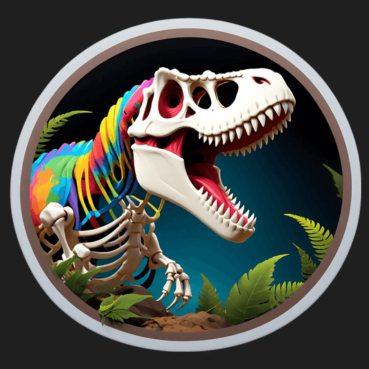 Colorful Dinosaur Skeleton - Sticker - Heat Press Transfer