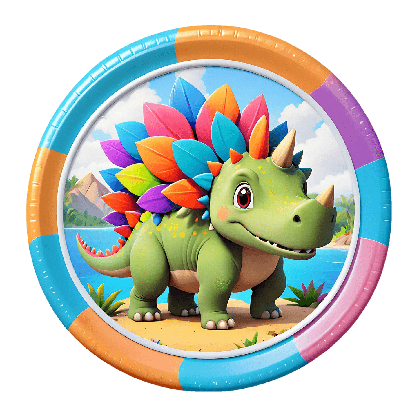 Colorful Dinosaur - Sticker - Heat Press Transfer