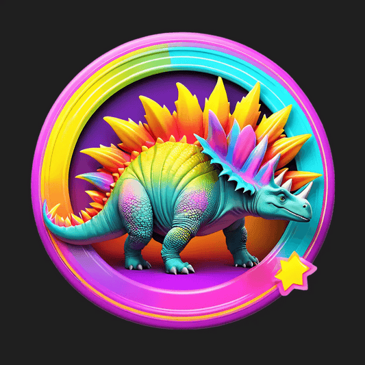 Colorful Dinosaur Sticker - Vibrant Graphics - Heat Press Transfer