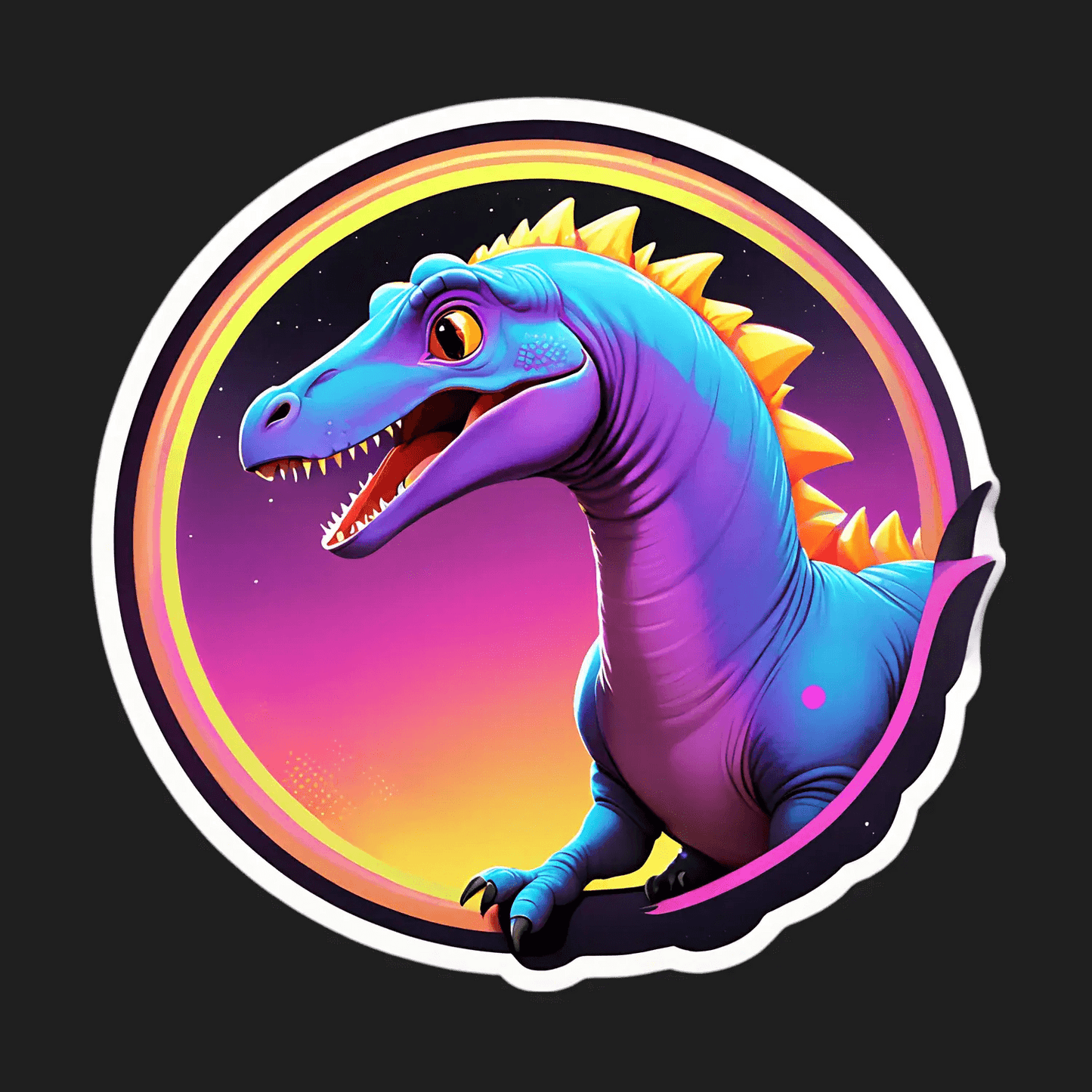 Colorful Dinosaur Sticker - Vibrant Graphics - Heat Press Transfer