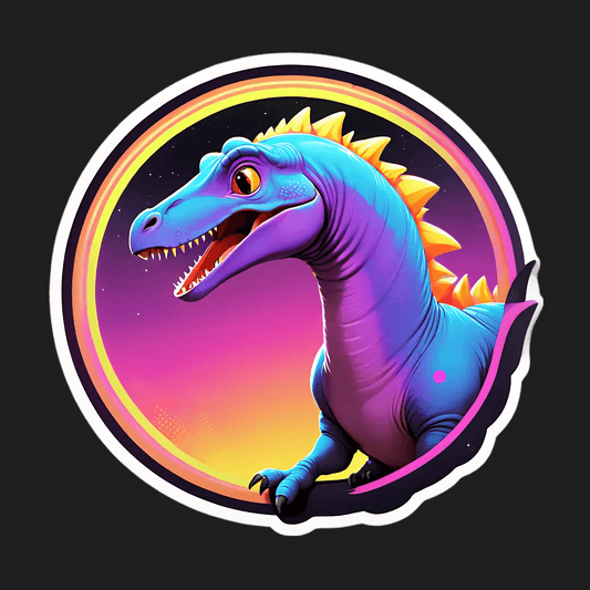 Colorful Dinosaur Sticker - Vibrant Graphics - Heat Press Transfer