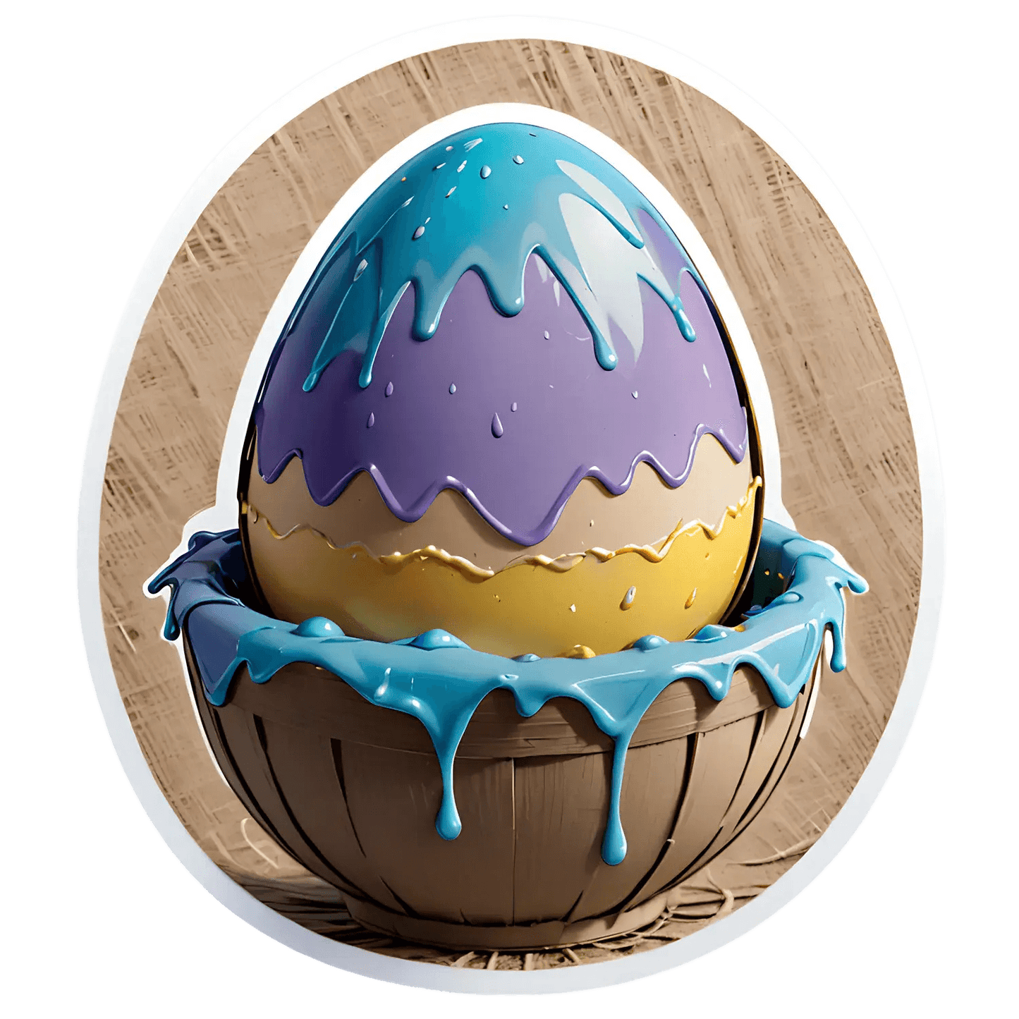 Colorful Dripping Egg - Sticker - Heat Press Transfer