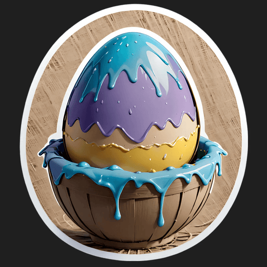 Colorful Dripping Egg - Sticker - Heat Press Transfer