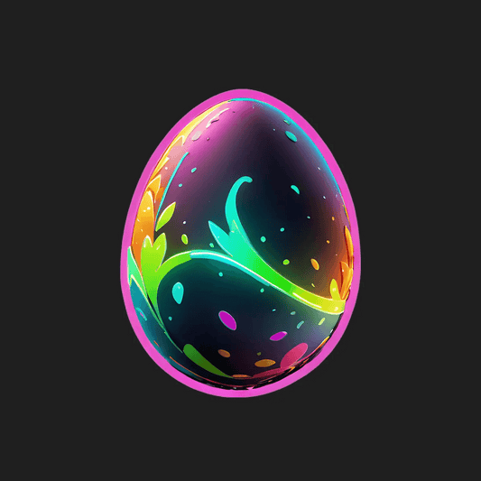 Colorful Egg Sticker - Vibrant & Decorative - Heat Press Transfer