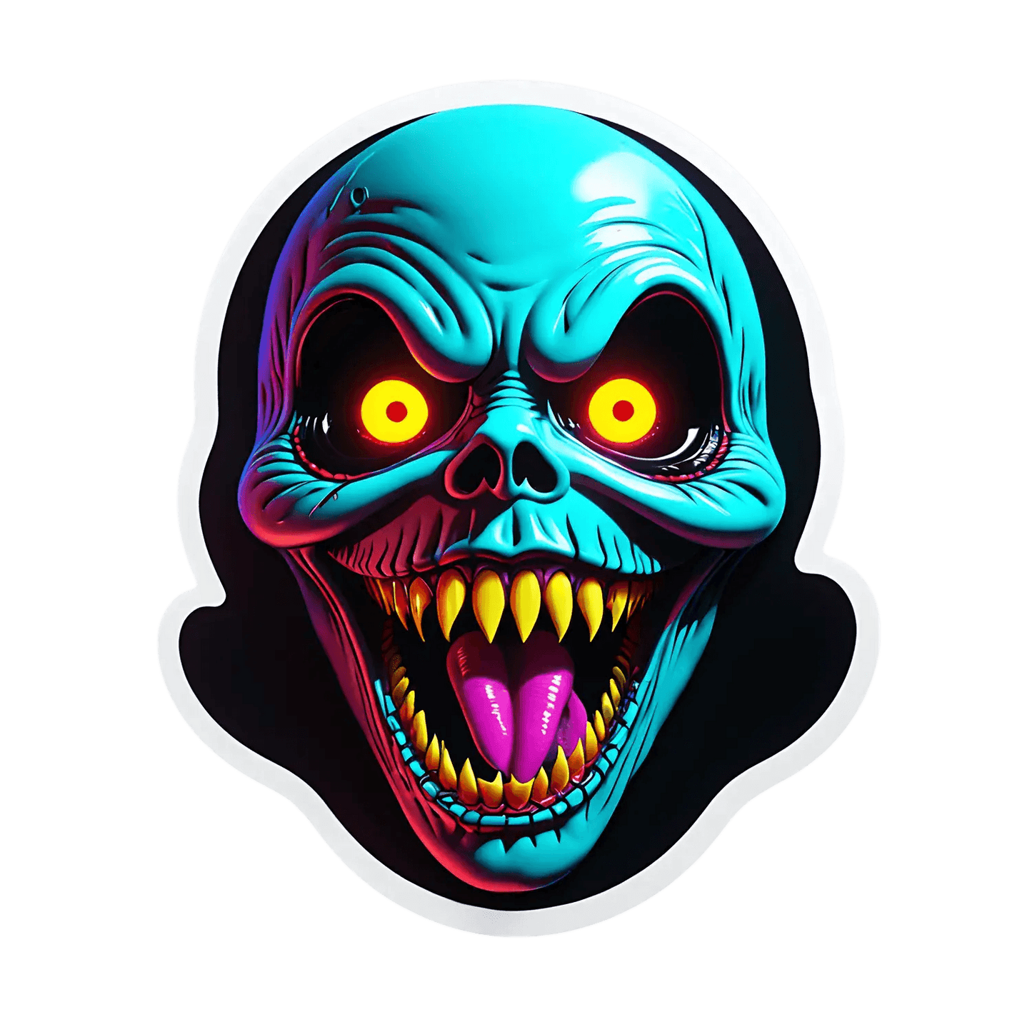 Colorful Skull Sticker - UV DTF - Heat Press Transfer