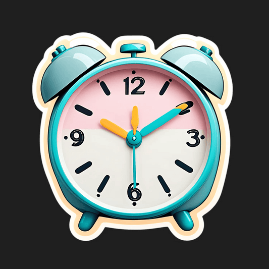 Colorful Alarm Clock - Sticker - Heat Press Transfer