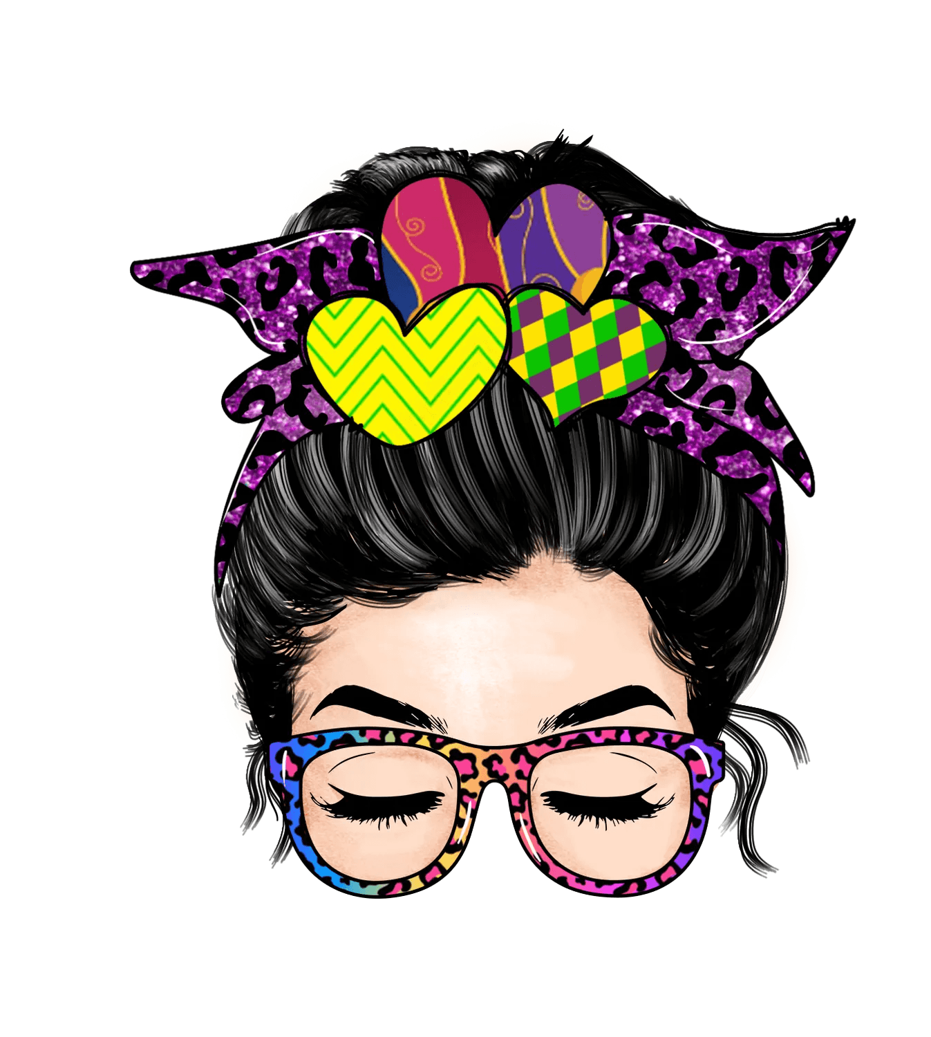 Colorful Bow Headband - DTF Ready to Press - Heat Press Transfer