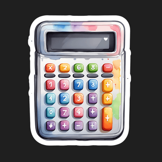 Colorful Calculator - Sticker - Heat Press Transfer