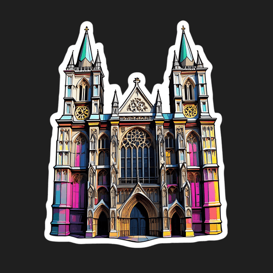 Colorful Cathedral Sticker - UV DTF - Heat Press Transfer