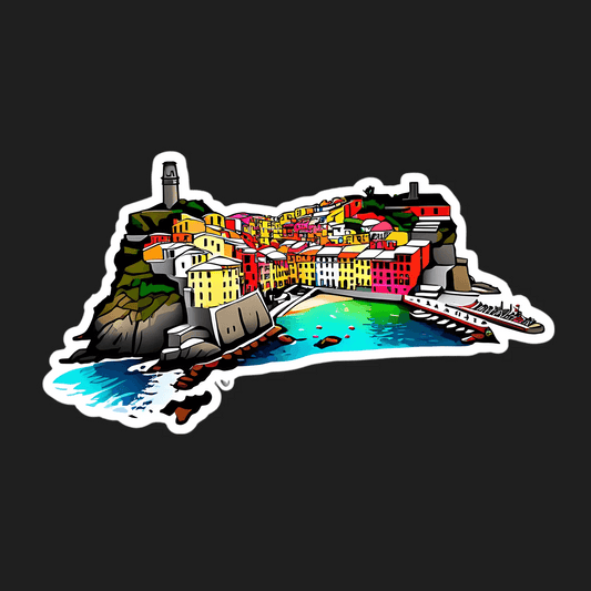 Colorful Coastal Town - Sticker - Heat Press Transfer