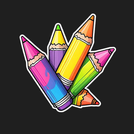 Colorful Crayons - UV DTF Sticker - Heat Press Transfer