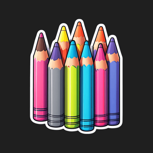 Colorful Crayons - UV DTF Sticker - Heat Press Transfer