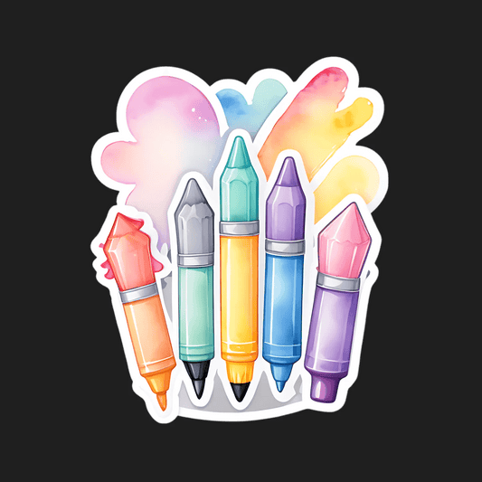 Colorful Crayons Sticker - Vibrant Decoration - Heat Press Transfer