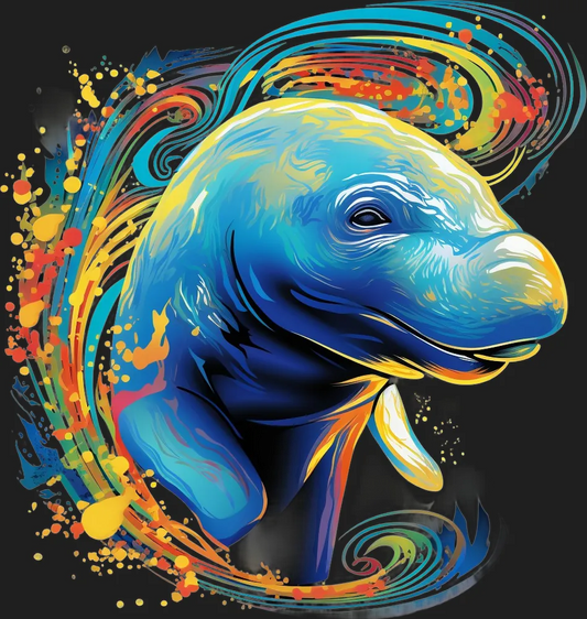 Colorful Dolphin Art - DTF Ready to Press - Heat Press Transfer