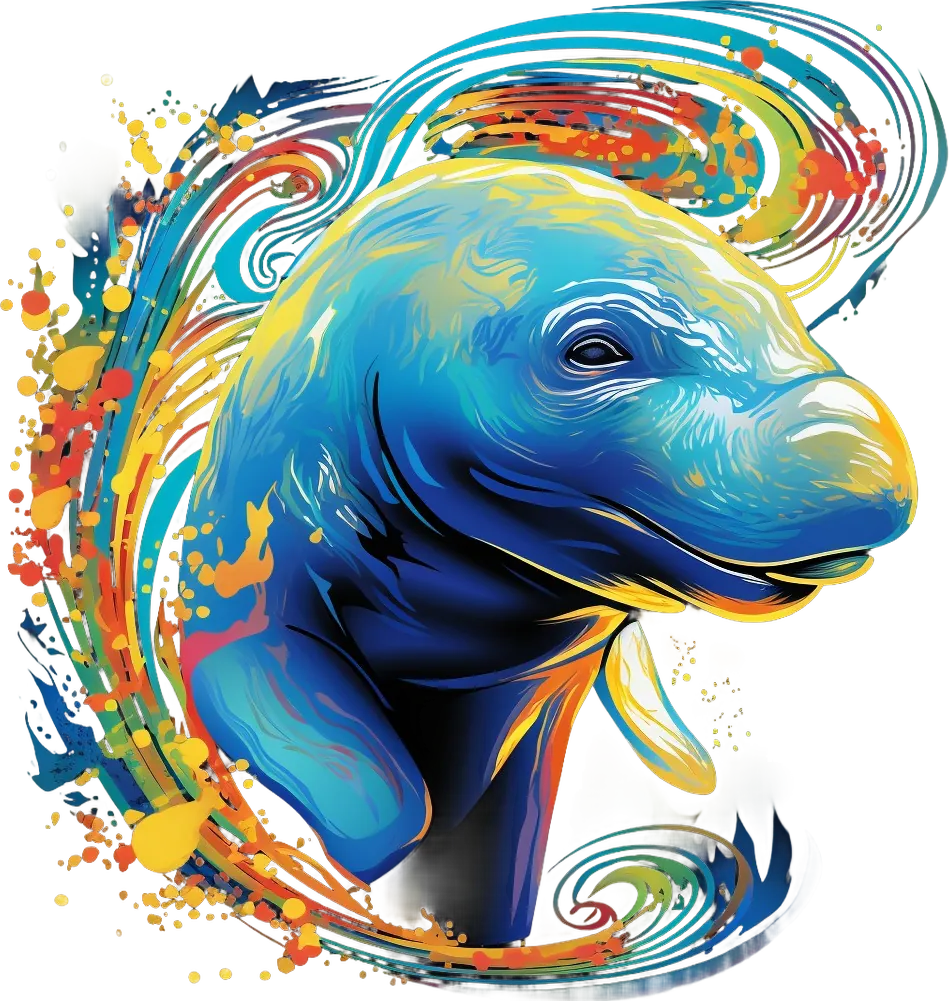 Colorful Dolphin Art - DTF Ready to Press - Heat Press Transfer