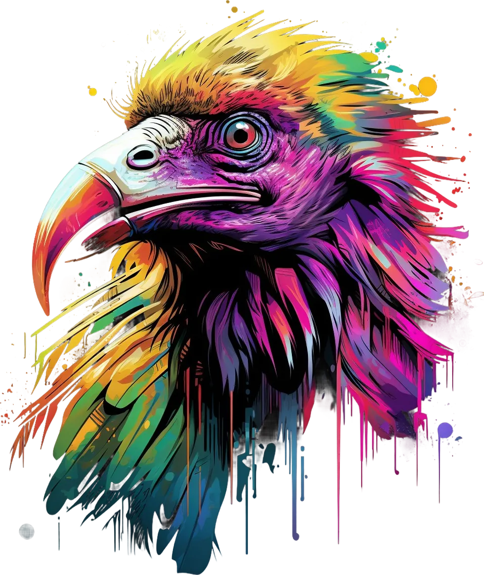 Colorful Eagle Art - DTF Ready to Press - Heat Press Transfer