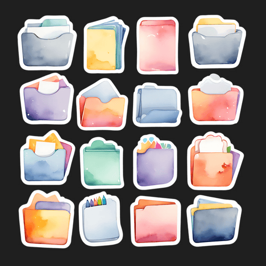 Colorful Folder Stickers - UV DTF - Heat Press Transfer