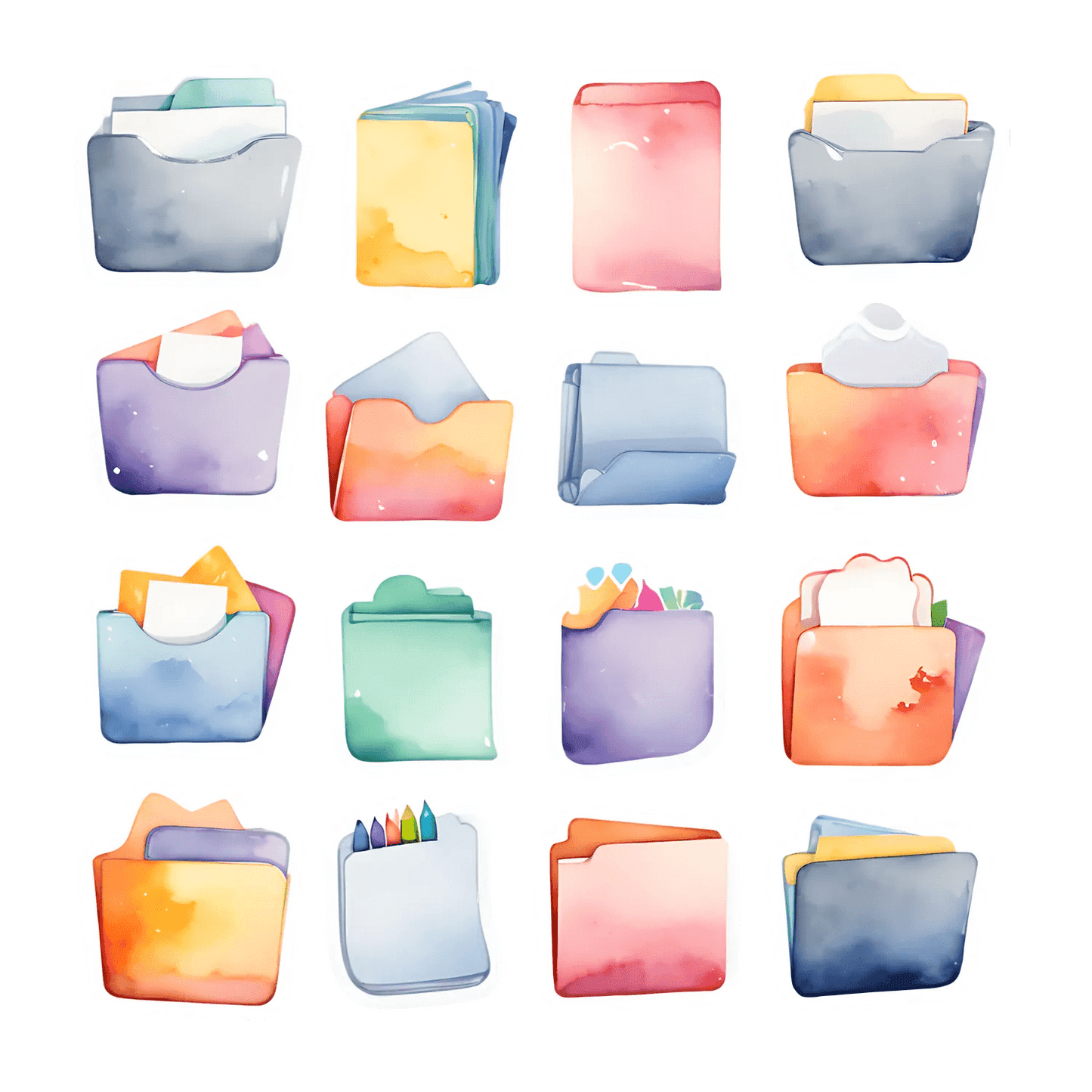 Colorful Folder Stickers - UV DTF - Heat Press Transfer