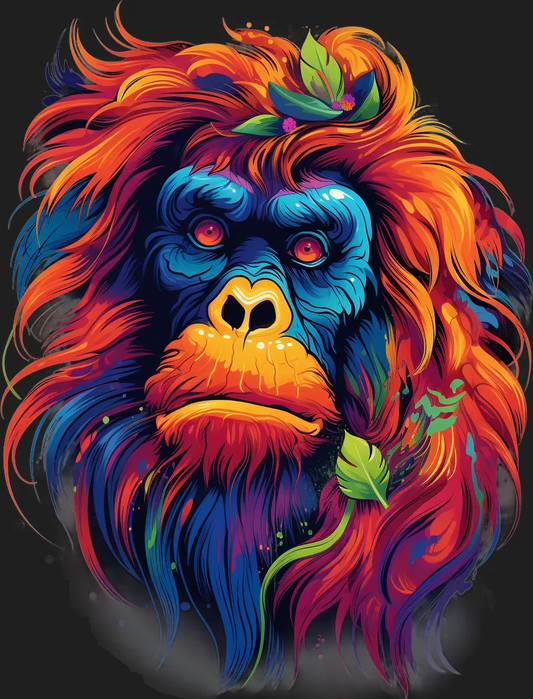 Colorful Gorilla Graphic - DTF Ready to Press - Heat Press Transfer