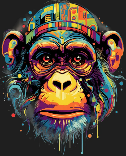 Colorful Monkey - DTF Ready to Press - Heat Press Transfer