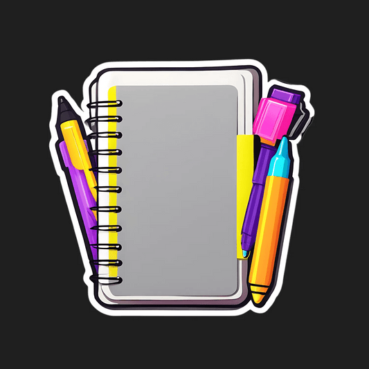 Colorful Notebooks - Sticker Set - Heat Press Transfer