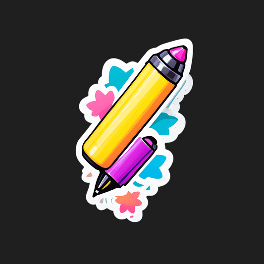 Colorful Pen Sticker - UV DTF Art - Heat Press Transfer
