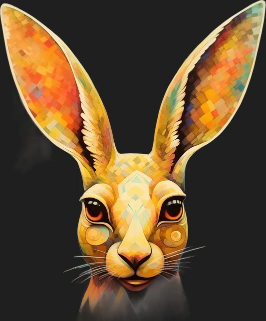 Colorful Rabbit - DTF Ready to Press - Heat Press Transfer