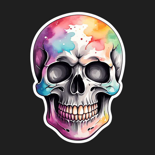 Colorful Skull - UV DTF Sticker - Heat Press Transfer