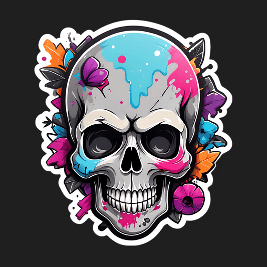Colorful Skull - UV Sticker - Heat Press Transfer