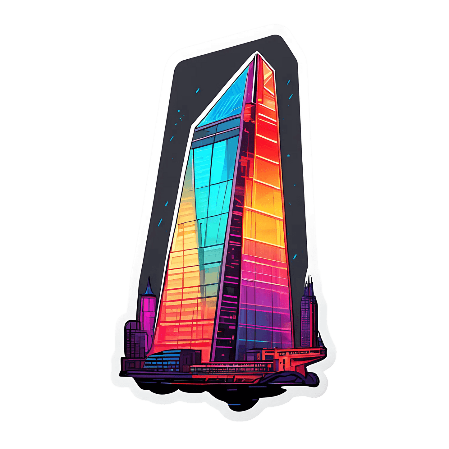 Colorful Skyscraper - UV DTF Sticker - Heat Press Transfer