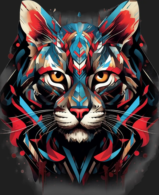 Colorful Tiger Art - DTF Ready to Press - Heat Press Transfer
