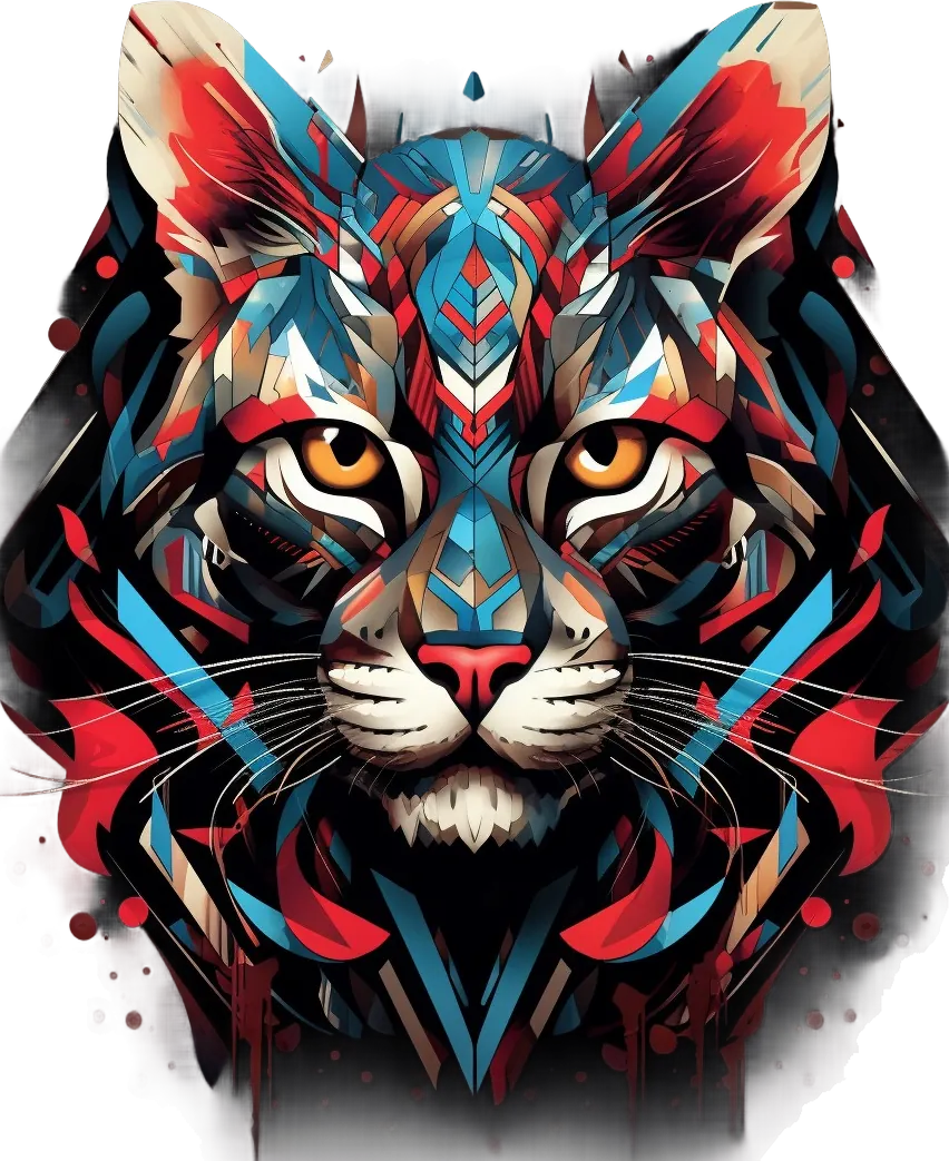 Colorful Tiger Art - DTF Ready to Press - Heat Press Transfer