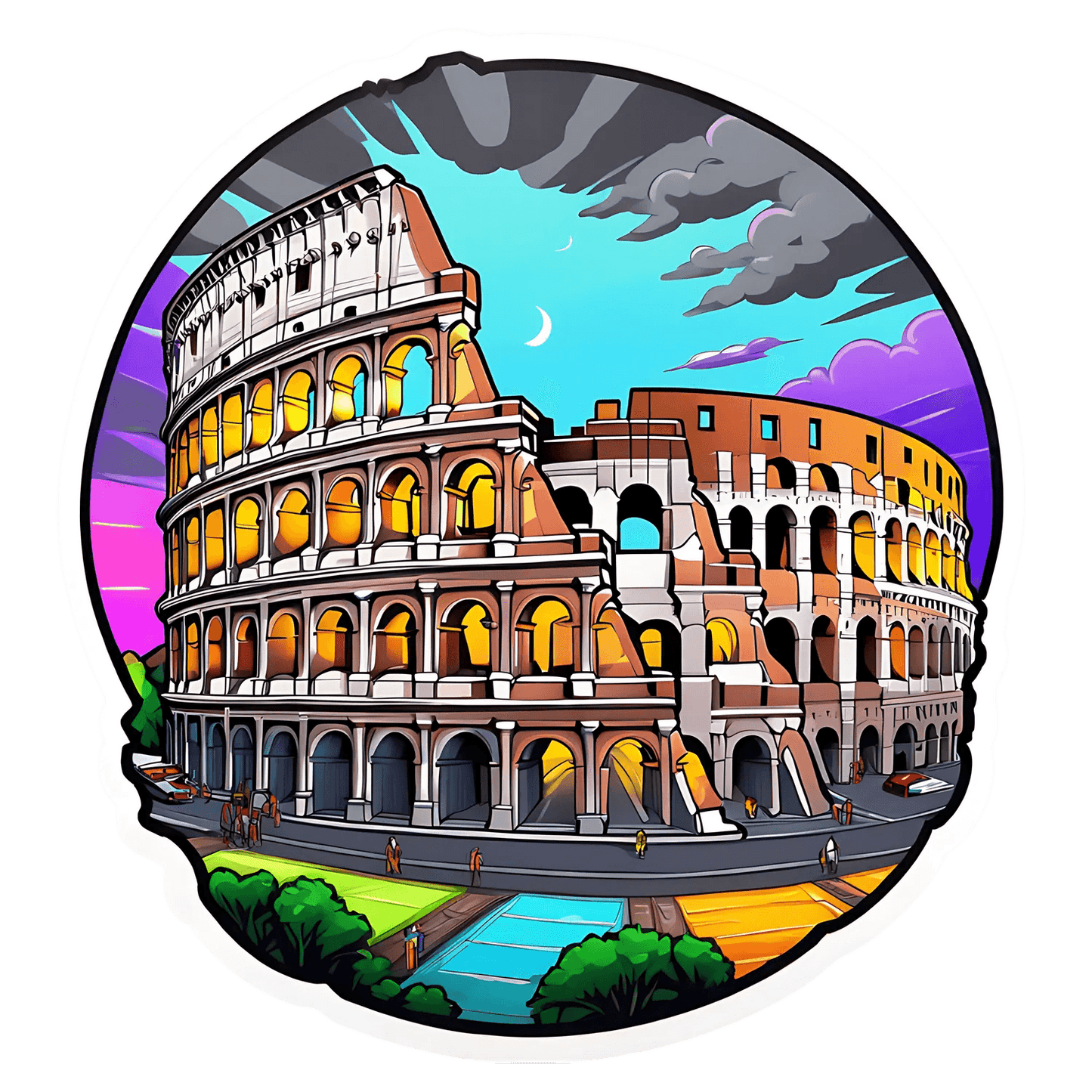 Colosseum Nightfall - Sticker - Heat Press Transfer