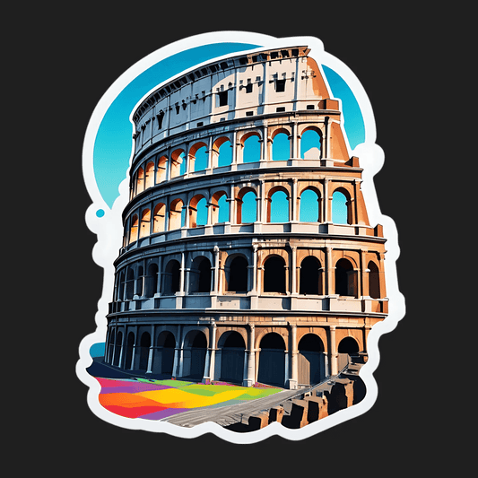 Colosseum Pride Sticker - UV DTF Rainbow Print - Heat Press Transfer