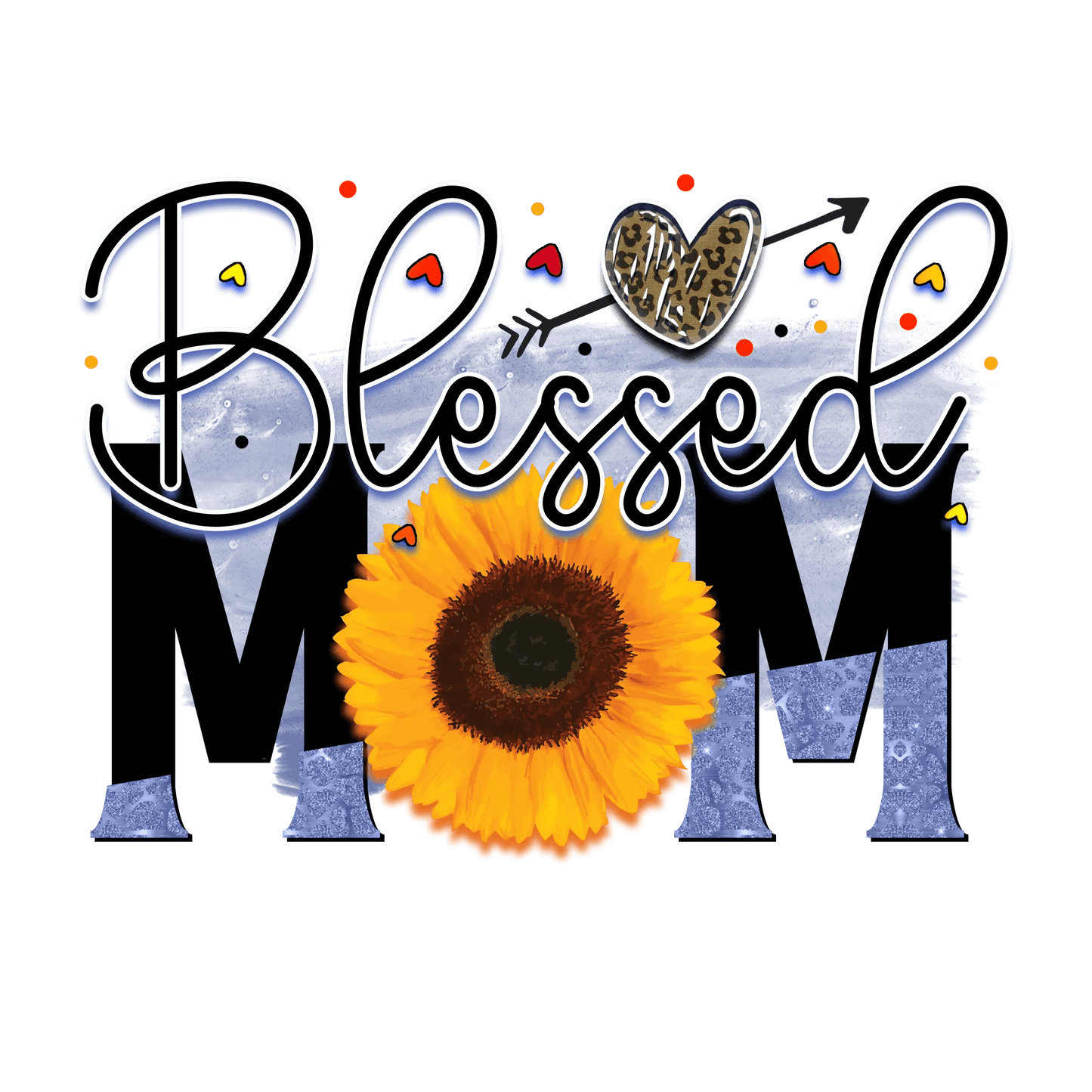 Cool Blessed Mom Design - DTF Ready To Press - Heat Press Transfer