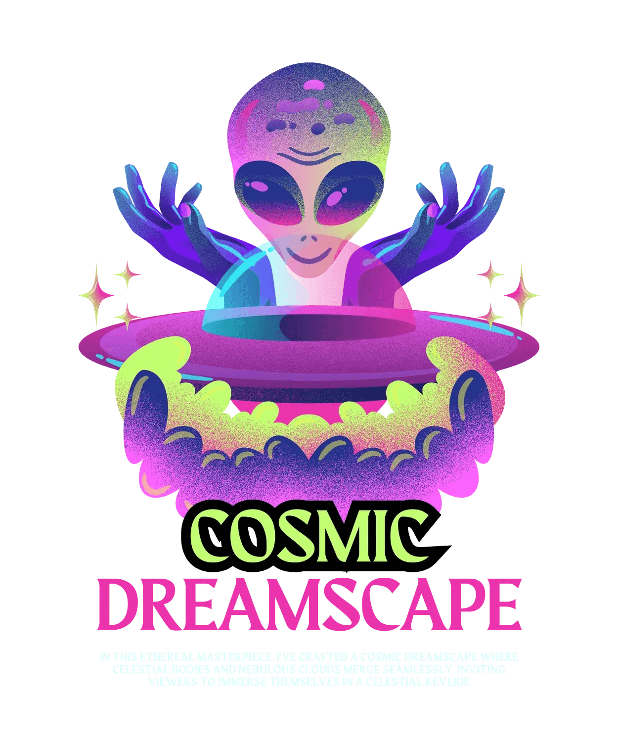 Cosmic Dreamscape - DTF Ready to Press - Heat Press Transfer